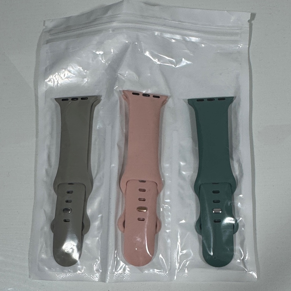 NWT Apple Watch Band Set - Gray, Pink, and Green